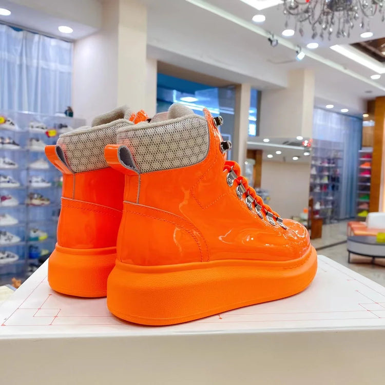 Men Platform Casual Shoes Oversized High-top Sneakers Fashion Motorcycle Boots Comfortable Ankle Boots Fashion Sports Shoes