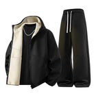 Men's Sweatshirt Set Fleece Jacket Sweatpants 2 Piece Hooded Oversize 6XL 7XL 8XL Tracksuit Winter Warm Zip Outfit Thick Thermal