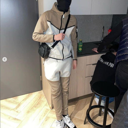 2025 Tracksuits Sports Suit Men's Hoodie Fashion Casual Sports Zipper Jacket Jacket Trousers Suitpant Sets Men New in Men's Sets PlatiNum