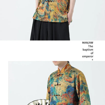 Camicie Stampate da Uomo, Stile Retrò Hawaiano, Traspiranti, Comode e Oversize con Maniche Corte