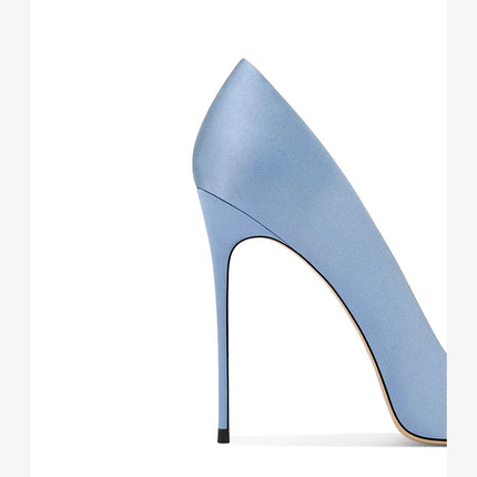 Nuove Scarpe da Donna Primavera-Autunno 2026, Tacchi Alti Blu con Punta Sottile, Strass e Fibbia Quadrata, Eleganti e alla Moda