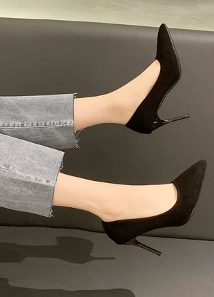 Donne Nuovi Sandali Con Tacco Medio Nero 6-8-10 cm A Punta Tacco Sottile Baotou Banchetto Scarpe Con Tacco Alto Scarpe Da Donna Tacones Mujer