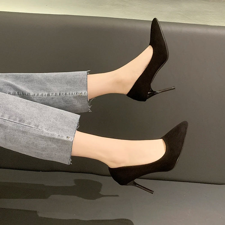 Donne Nuovi Sandali Con Tacco Medio Nero 6-8-10 cm A Punta Tacco Sottile Baotou Banchetto Scarpe Con Tacco Alto Scarpe Da Donna Tacones Mujer