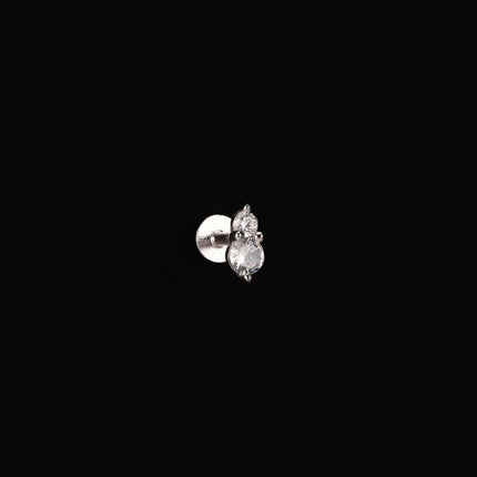 AIDE Heart Round Ball Flat Helix Piercing Earring 925 Sterling Silver Ear Studs Geometric Zircon Exquisite Trinket Studs Aretes PlatiNum