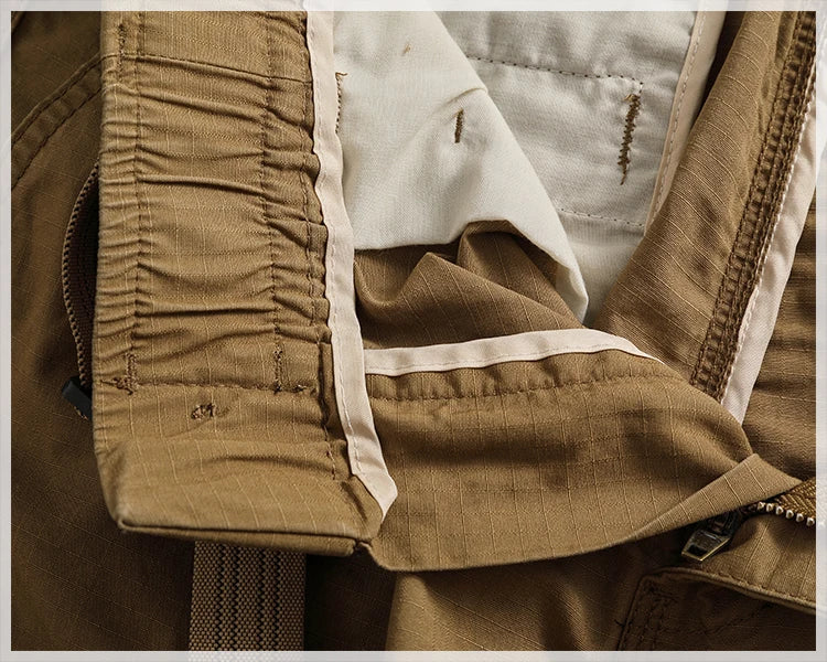 Men's corset casual pants loose 3D vertical cut retro military style outdoor scratch resistant multi-pocket cargo pants