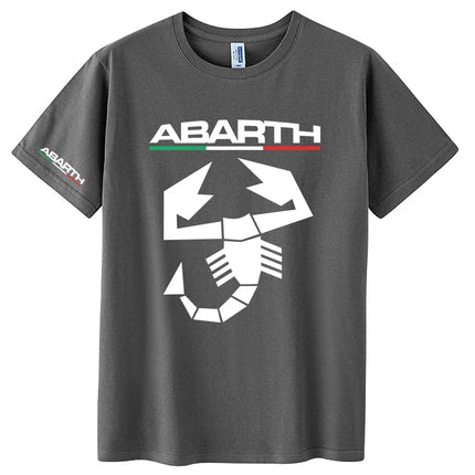 Abarth Scorpion 100% Cotton Men's T-shirt Abarth Scorpion White Black Sport Car Racing Italy Motor Tuning Rally Car Men TShirt