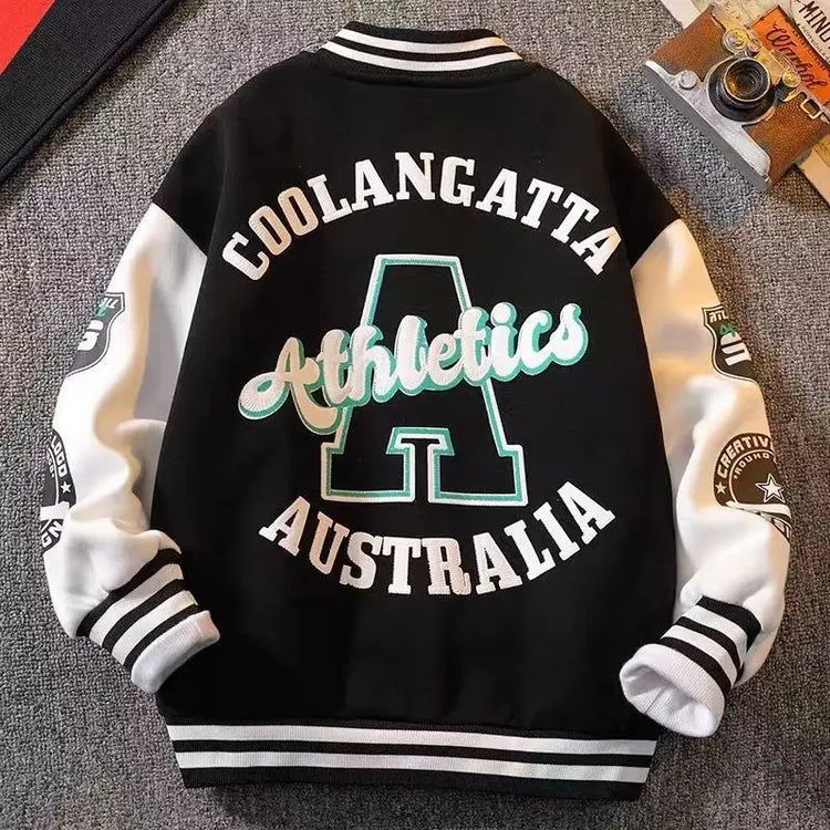 Boys Baseball Uniform Jackets For 3-14 Years Children Clothes For Teenage Boys Sports Outerwear Coat Spring Fashion Sweatshirts
