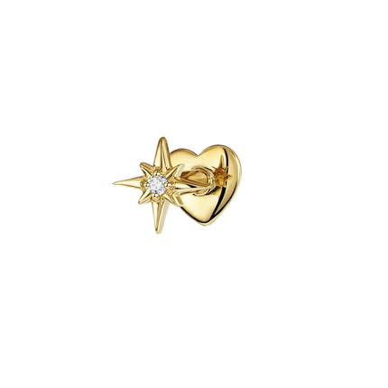 CANNER 1PC 925 Sterling Silver Crown Horse Eye Zircon Heart Flat Head Cartilage Piercing Stud Earring For Women Claasic Earring PlatiNum