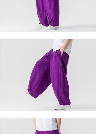 Pantaloni Uomo Nuova Estate Pantaloni larghi leggeri e sottili in vita elastica Sport all'aria aperta maschili Pantaloni larghi casual oversize da uomo Streetwear