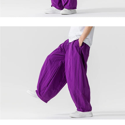 Pantaloni Uomo Nuova Estate Pantaloni larghi leggeri e sottili in vita elastica Sport all'aria aperta maschili Pantaloni larghi casual oversize da uomo Streetwear
