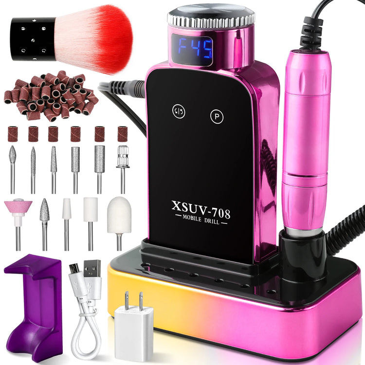 45000RPM Electric Nail Drill Professional Rechargeable Machine Low Noise Nails Sander File Polishing Set For Manicure Salon Tool