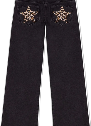 Y2k One Dilemma Pantaloni in denim Stampa leopardata Stella Jeans a gamba larga Streetwear Jeans larghi a vita alta Harajuku Abbigliamento donna gotico