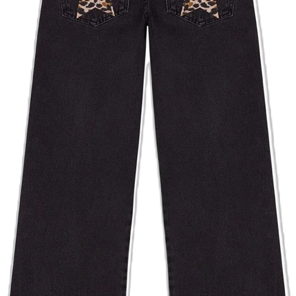 Y2k One Dilemma Pantaloni in denim Stampa leopardata Stella Jeans a gamba larga Streetwear Jeans larghi a vita alta Harajuku Abbigliamento donna gotico