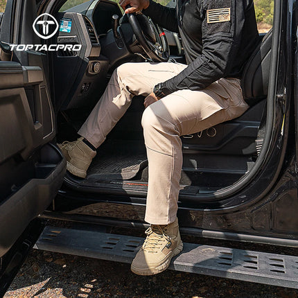 TOPTACPRO Men's Flex Ripstop Water-Resistant Lightweight Stretch Cargo Trousers for EDC Outdoor Work Hiking 8201