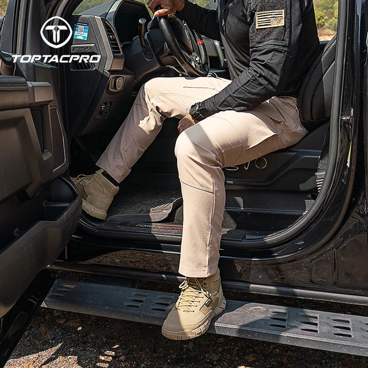 TOPTACPRO Men's Flex Ripstop Water-Resistant Lightweight Stretch Cargo Trousers for EDC Outdoor Work Hiking 8201