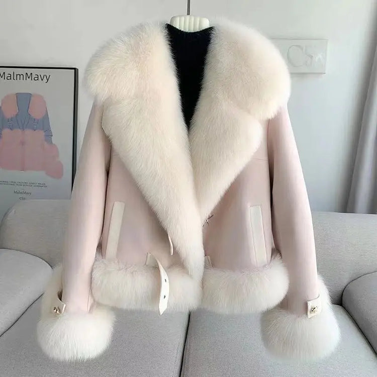 High End Fashion Faux Mink Fur Jacket 2025 New Winter Thicken Warm Elegant Fluffy Short Fur Coats High Quality Fox Fur Outwear