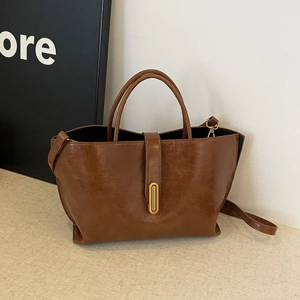 Borsa a Tracolla Grande Capacità da Donna, Nuova Borsa a Mano da Donna di Alta Qualità con Texture, Borsa Grande da Ragazza, Nuova Borsa Versatile da Pendolare con Lettere, Borsa a Tracolla Singola alla Moda, Borsa a Spalla