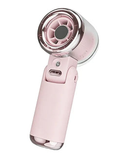 Mini Ventilatore Portatile con Nebulizzatore d'Acqua, 3600mAh, 5 Velocità, Pieghevole, da Appendere al Collo, Umidificatore, Ventilatore Spray Compatto, Ricaricabile USB-C