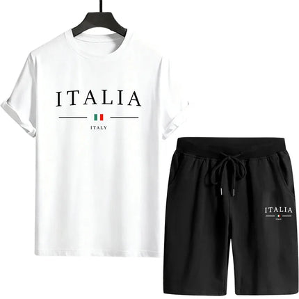 2026 Tuta estiva per uomo T-shirt + pantaloncini Moda casual urbana T-shirt a maniche corte Abiti Italia Abiti da uomo stampati platinumshop