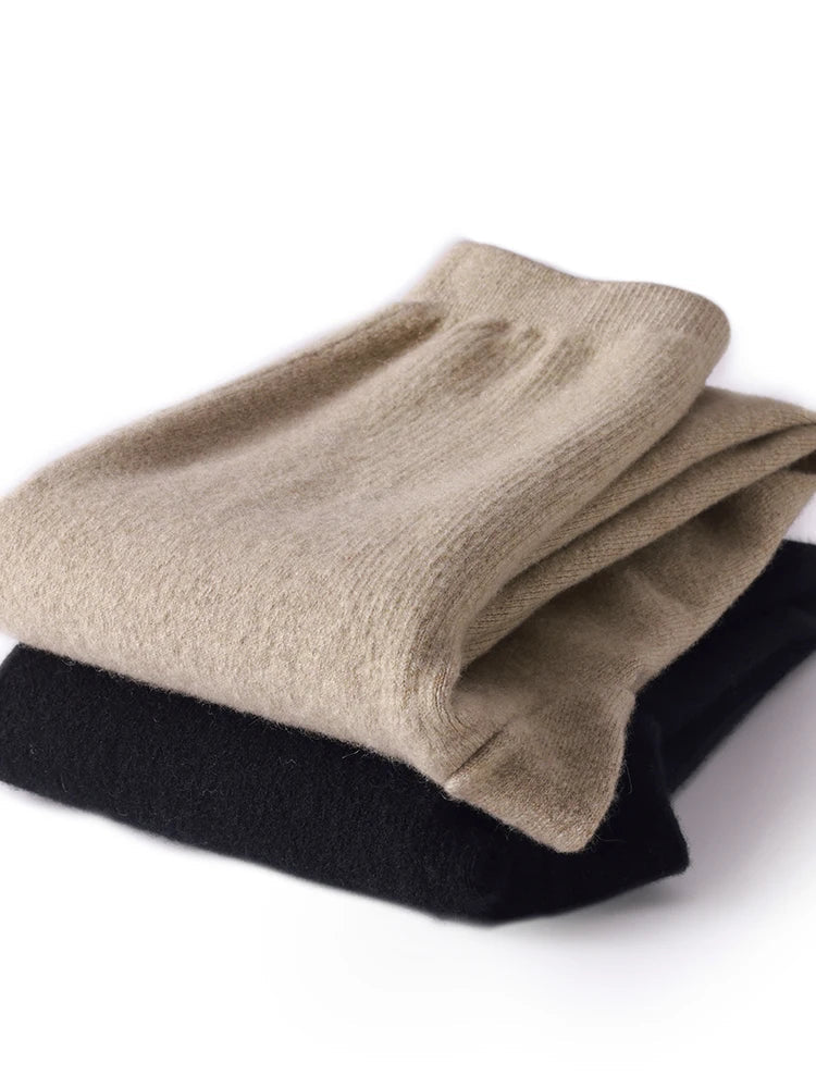 Women's Wool Leggings Slim Warm Autumn Winter High Waisted Elastic Tight Pants 100% Merino Wool Knitted Skin-friendly Leggings PlatiNum