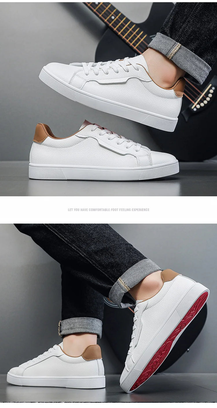 Leather Men's Sports Shoes - Casual Style, Breathable Men's Shoes, Anti-slip and Comfortable, Men's Casual Sneakers