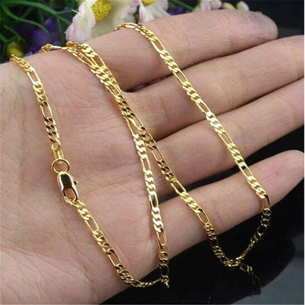Exquisite Fashion 18K Gold Filled Necklace For Women Men Size 16-30 Inch Jewelry 4mm Figaro Chain Necklaces Wholesale PlatiNum