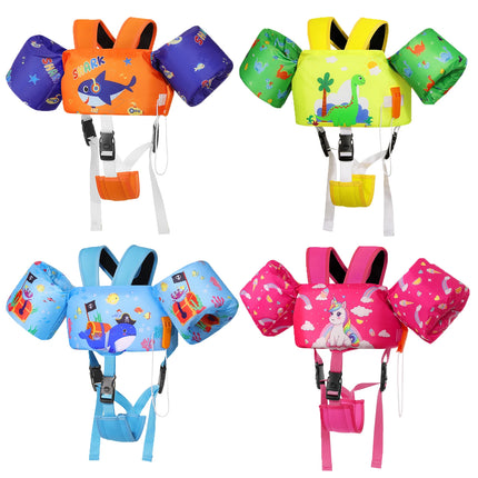 Kids Swim Vest Floaties for Children Arm Band Floaties with Adjustable Strap Swim Jacket Water Wing Pool Floating Learning Swimming