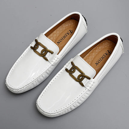 Scarpe Casual da uomo in pelle verniciata di alta qualità scarpe da guida di marca mocassini con motivo a coccodrillo maschile per scarpe basse mocassino da uomo