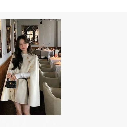 2026 New Style Women's Wool Coats Capes Autumn/Winter Princess Style Wool Cloak Woman