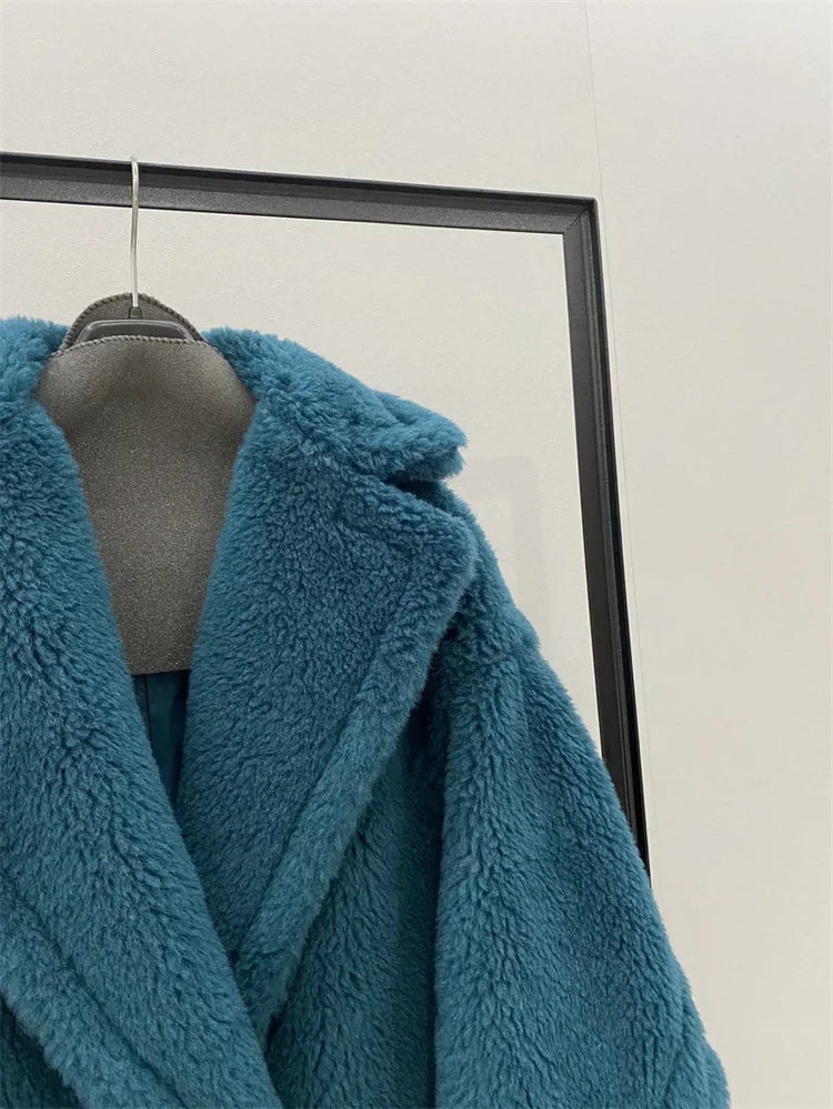 Max Teddy Coat 62% Alpaca 26% Wool 12% Silk Coat Winter Thicken Women's Coat