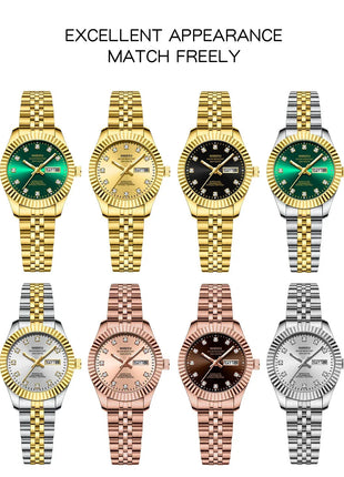 NIBOSI Orologi da donna con diamanti Orologio da donna casual di moda di lusso delle migliori marche Orologio da donna con data settimanale automatica impermeabile Reloj platinumshop