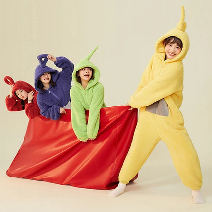 Adults Kids Onesies Soft Long Sleeves Pajamas Dipsy Tinky Winky Po Lala Costumes Home Clothes Women Unisex Homewear