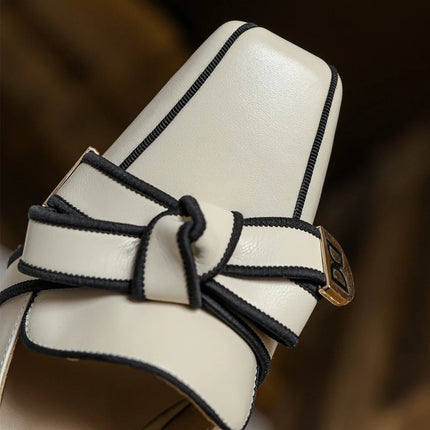【JOCHEBED HU】2026 New Summer Retro Women's High Heels Thick Heel Square Toe Back Empty Shoes Trend 33-46