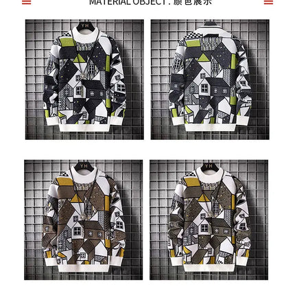Men's wool pullovers 2025 men winter korean style grid pattern warm Sweaters O-neck men sweaters autumn men size M-3XL