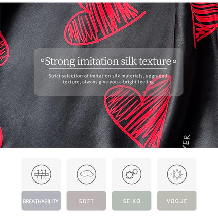 Camicia da notte sottoveste in raso con stampa labbra rosse per San Valentino, mini abito da notte senza schienale con scollo a V, abiti da notte da donna