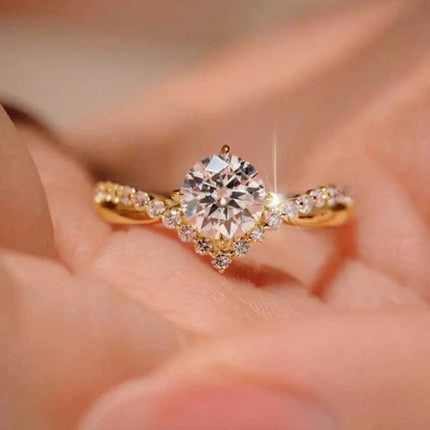Anelli di Lusso con Zirconi per Coppie, Regolabili, per Donne e Uomini, Gioielli Delicati per Matrimonio, Anniversario, Fidanzamento, Idee Regalo PlatiNum