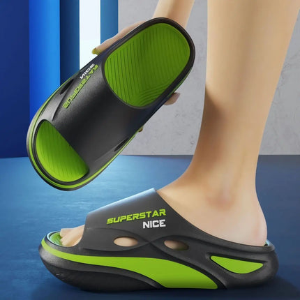 Ciabatte estive da uomo, nuove di tendenza, con fondo spesso, antiscivolo, resistenti all'usura, per interni ed esterni, bagno e casa.