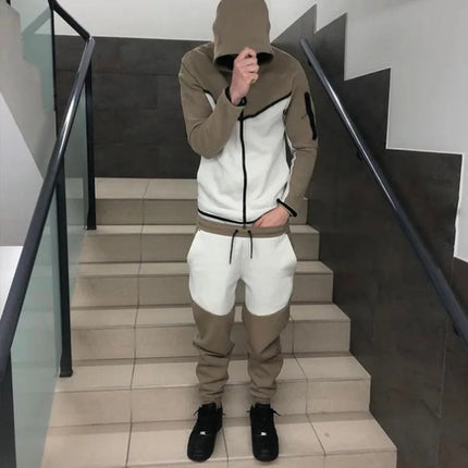 2025 Tracksuits Sports Suit Men's Hoodie Fashion Casual Sports Zipper Jacket Jacket Trousers Suitpant Sets Men New in Men's Sets PlatiNum