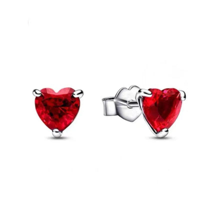 2025 Orecchini originali in pietra a forma di cuore bianco rosa, blu, rosso, verde, orecchino di perla con fiocco di neve, gioielli in argento s925 con fascino femminile platinumshop