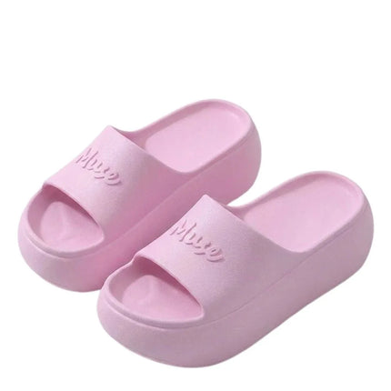 Women's Non-Slip Casual Slippers with Thick Sole, Summer Style, Comfortable Home Slippers, Raised Bath Slippers, Beach Slippers