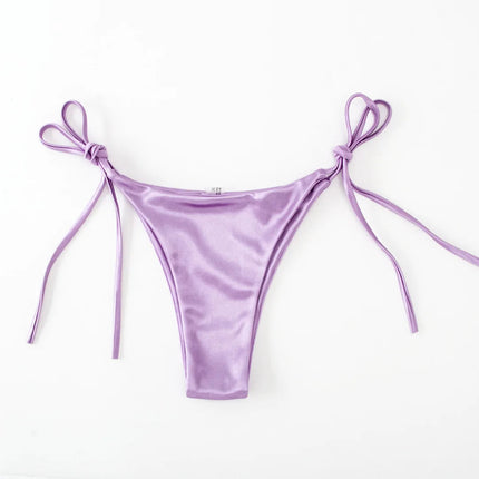 Sexy 13 colori Halter Satin Bikini brasiliano Donna Costumi da bagno Costume da bagno femminile Bikini a due pezzi Bagnante Costume da bagno Swim V4966 platinumshop