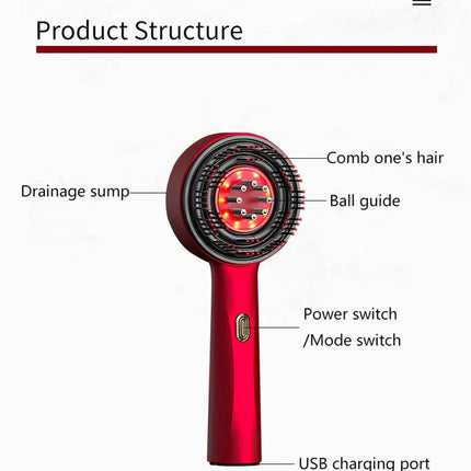 Factory Direct 2026 Electric Hair Regrowth Brush with Infrared Light Machine Acupoint Scalp Massage Anti-Hair Loss Exercise Hair