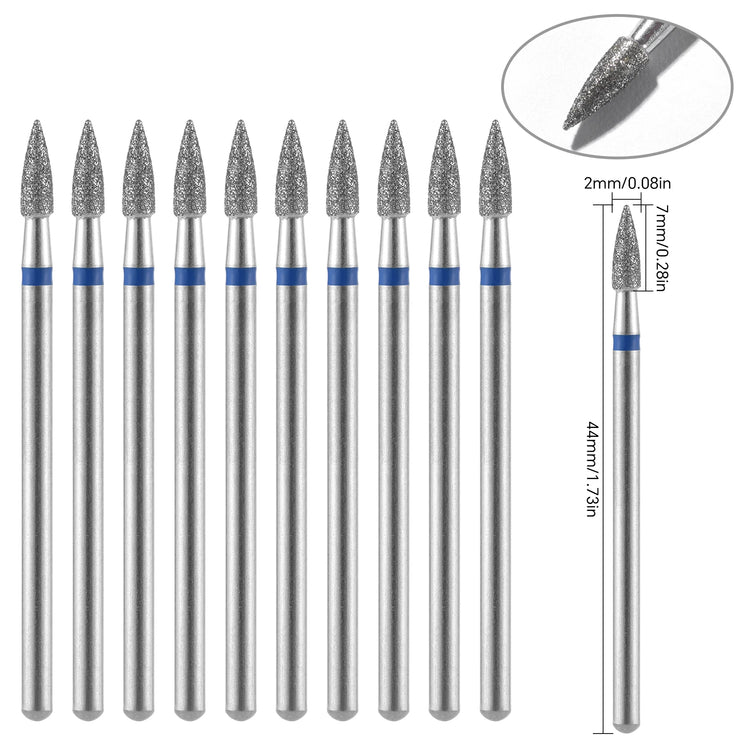 10Pcs Diamond Milling Cutter For Manicure Electric Nail Drill Bits Accessory Pedicure Machine Nail File Gel Remover Tool uñas Accesorios Y Herramientas