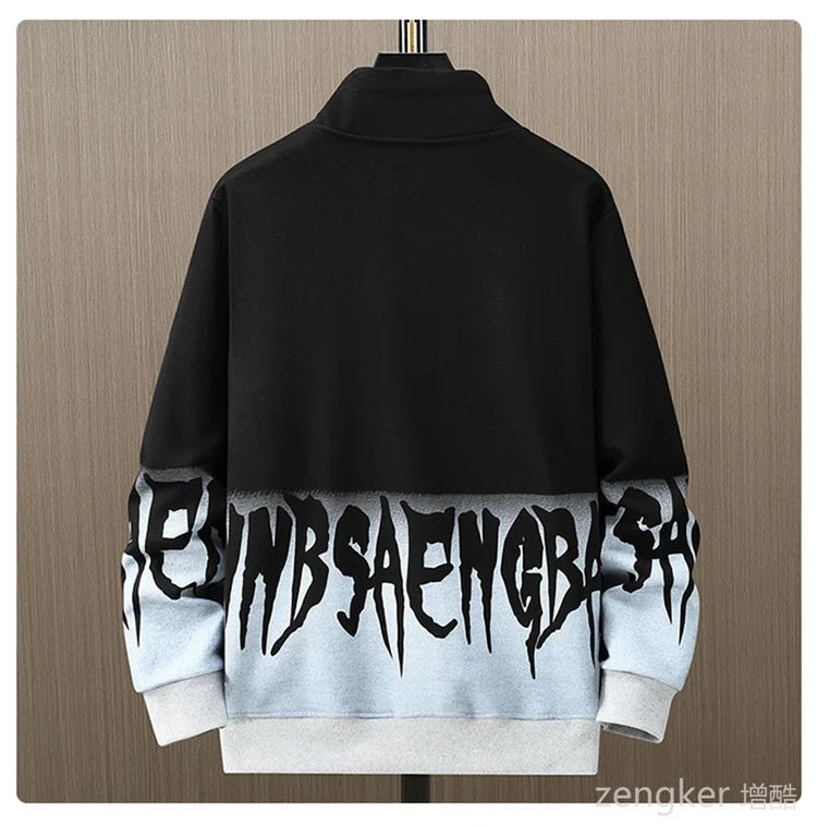 Men Spring Autumn Hooded Sweater Letter Plus Size Trendy Loose Sports Leisure Youth Student Hoodie 11xl 170kg 10XL 9XL