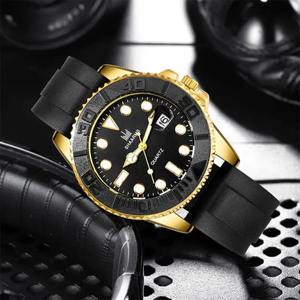 Orologio moda uomo orologio Casual Montre Homme Business Men orologio al quarzo calendario Green Water Wok Ghost Sport orologio da polso da uomo platinumshop
