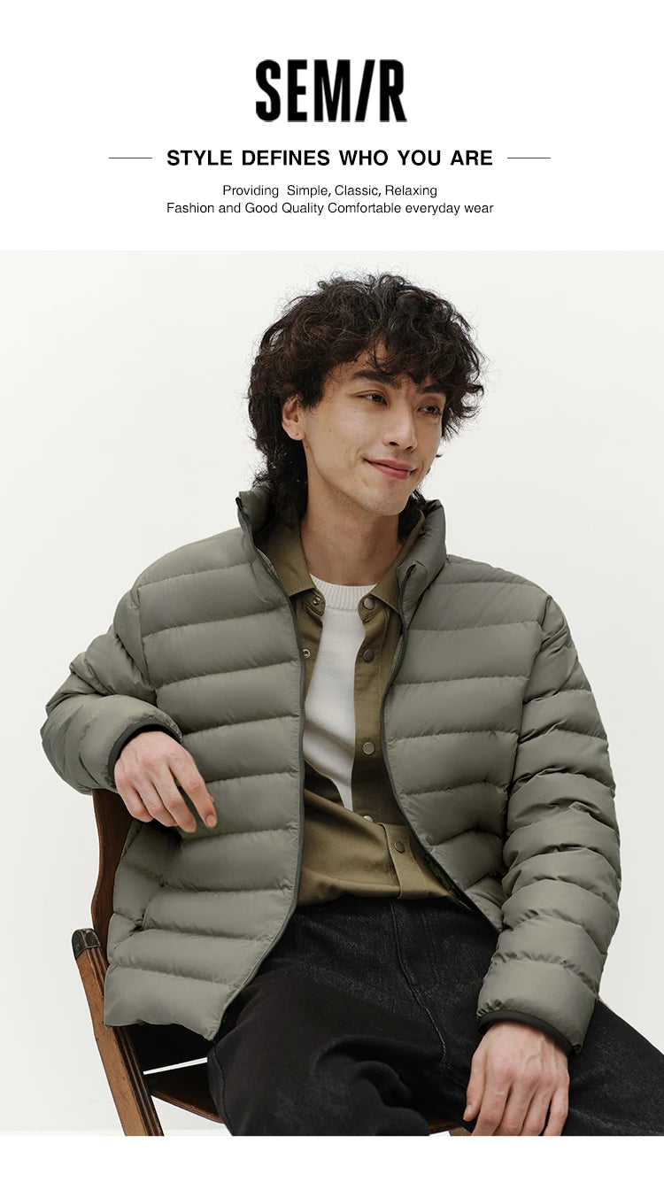 Semir Men Down Jacket Lightweight Build 90 Percent Down Fill Stand Collar 2026 Winter Warm Insulation Cold Weather