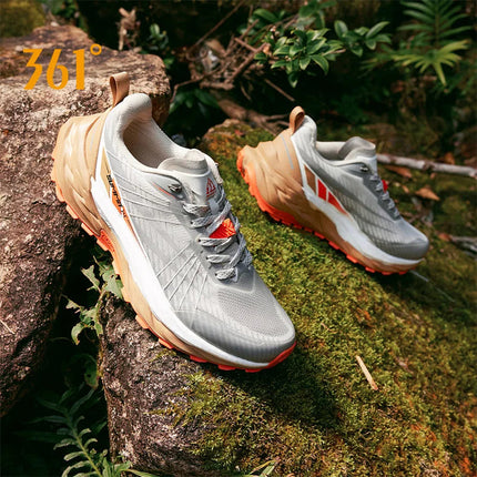 361 Degrees Yushan PRO Men Running Shoes Durable Hiking Cushioning Breathable Non-slip Outdoor Jogging Male Sneakers 672522250 PlatiNum