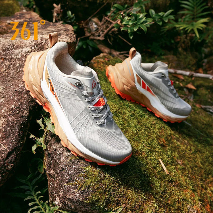 361 Degrees Yushan PRO Men Running Shoes Durable Hiking Cushioning Breathable Non-slip Outdoor Jogging Male Sneakers 672522250 PlatiNum