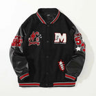 Bomber Jacket Men Women Flocking Hip Hop Loose Casual Patchwork Coat Unisex Embroidery High Street Varsity Baseball Outwear 2023