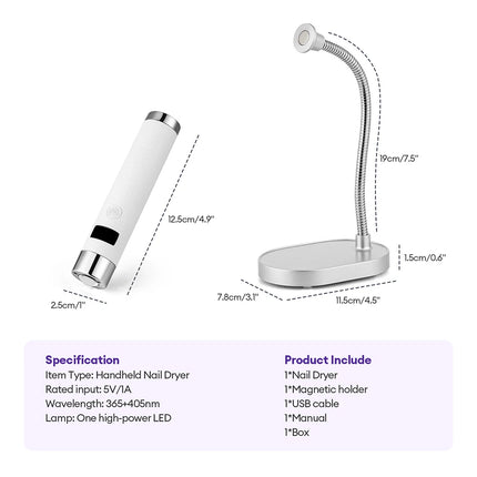 Wireless Mini UV LED Nail Lamp Rechargeable Handheld LED Nail Dryer Smart Sensor Gel Polish Curing Lamp for Manicure Tool Home Salon